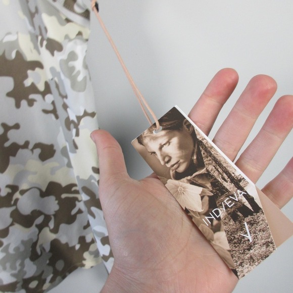 Indyeva Halka II Tank Top Bull Water Camo Women M Green V-Neck Casual Travel 90 - Picture 11 of 11